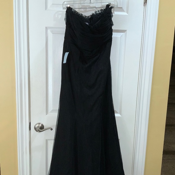 Vera Wang strapless mesh evening gown Sz 10 fit & flare lined New vintage - Picture 1 of 10
